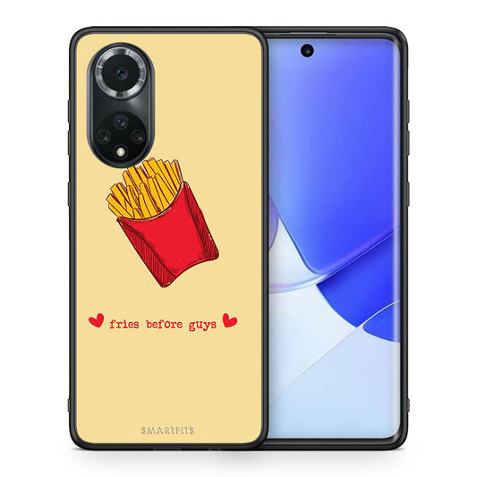 Θήκη Αγίου Βαλεντίνου Huawei Nova 9 / Honor 50 Fries Before Guys από τη Smartfits με σχέδιο στο πίσω μέρος και μαύρο περίβλημα | Huawei Nova 9 / Honor 50 Fries Before Guys case with colorful back and black bezels