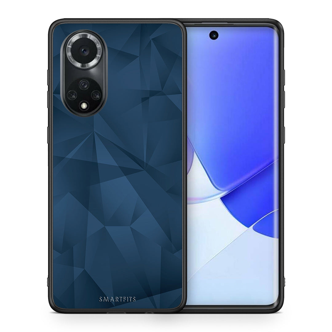Θήκη Huawei Nova 9/Honor 50 Blue Abstract Geometric από τη Smartfits με σχέδιο στο πίσω μέρος και μαύρο περίβλημα | Huawei Nova 9/Honor 50 Blue Abstract Geometric case with colorful back and black bezels