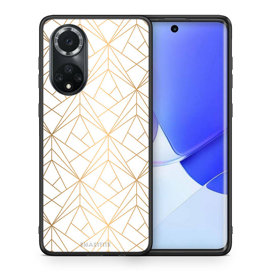 Θήκη Huawei Nova 9/Honor 50 Luxury White Geometric από τη Smartfits με σχέδιο στο πίσω μέρος και μαύρο περίβλημα | Huawei Nova 9/Honor 50 Luxury White Geometric case with colorful back and black bezels