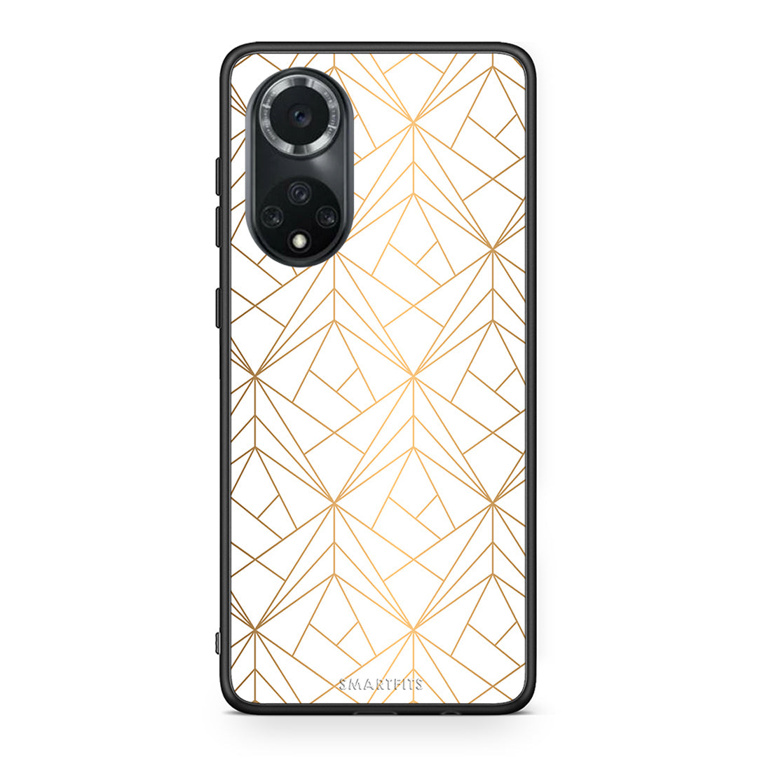 111 - Huawei Nova 9/Honor 50 Luxury White Geometric case, cover, bumper