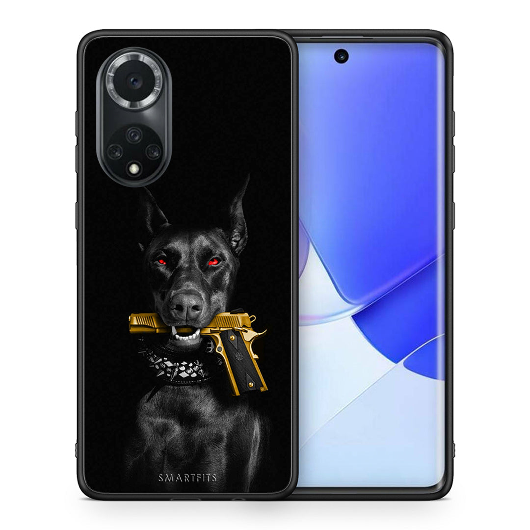 Θήκη Αγίου Βαλεντίνου Huawei Nova 9 / Honor 50 Golden Gun από τη Smartfits με σχέδιο στο πίσω μέρος και μαύρο περίβλημα | Huawei Nova 9 / Honor 50 Golden Gun case with colorful back and black bezels