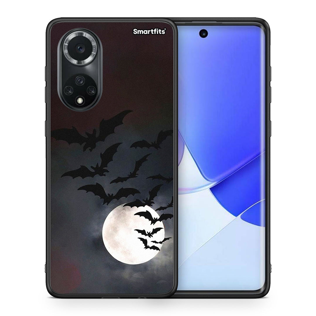 Θήκη Huawei Nova 9 / Honor 50 Halloween Bat Night από τη Smartfits με σχέδιο στο πίσω μέρος και μαύρο περίβλημα | Huawei Nova 9 / Honor 50 Halloween Bat Night case with colorful back and black bezels