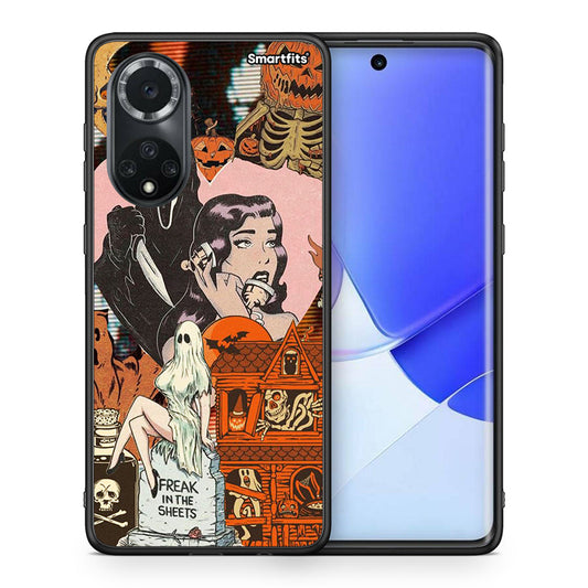 Θήκη Huawei Nova 9 / Honor 50 Halloween Collage από τη Smartfits με σχέδιο στο πίσω μέρος και μαύρο περίβλημα | Huawei Nova 9 / Honor 50 Halloween Collage case with colorful back and black bezels