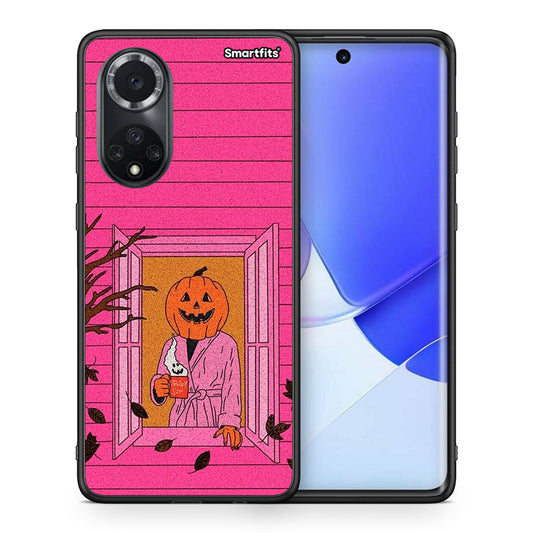 Θήκη Huawei Nova 9 / Honor 50 Halloween Pumpkin Lady από τη Smartfits με σχέδιο στο πίσω μέρος και μαύρο περίβλημα | Huawei Nova 9 / Honor 50 Halloween Pumpkin Lady case with colorful back and black bezels