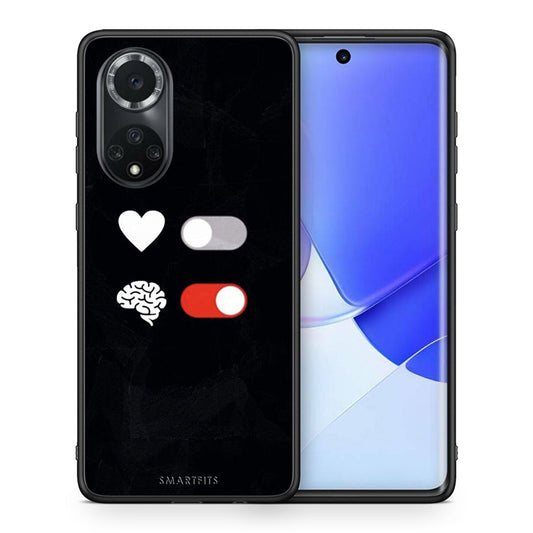 Θήκη Αγίου Βαλεντίνου Huawei Nova 9 / Honor 50 Heart Vs Brain από τη Smartfits με σχέδιο στο πίσω μέρος και μαύρο περίβλημα | Huawei Nova 9 / Honor 50 Heart Vs Brain case with colorful back and black bezels