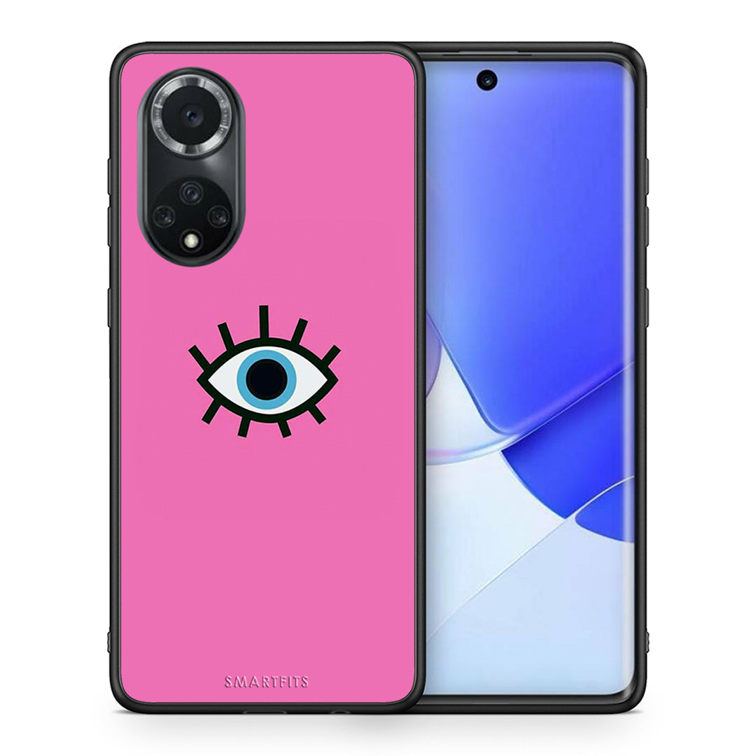 Θήκη Huawei Nova 9/Honor 50 Blue Eye Pink από τη Smartfits με σχέδιο στο πίσω μέρος και μαύρο περίβλημα | Huawei Nova 9/Honor 50 Blue Eye Pink case with colorful back and black bezels