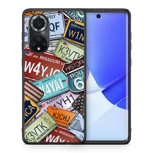 Θήκη Huawei Nova 9/Honor 50 Car Plates από τη Smartfits με σχέδιο στο πίσω μέρος και μαύρο περίβλημα | Huawei Nova 9/Honor 50 Car Plates case with colorful back and black bezels