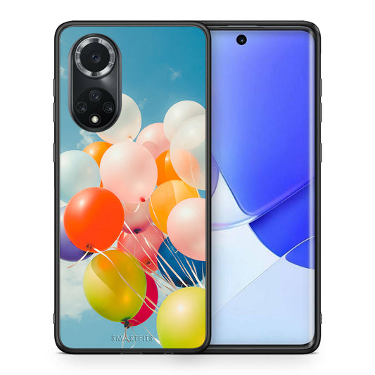 Θήκη Huawei Nova 9/Honor 50 Colorful Balloons από τη Smartfits με σχέδιο στο πίσω μέρος και μαύρο περίβλημα | Huawei Nova 9/Honor 50 Colorful Balloons case with colorful back and black bezels