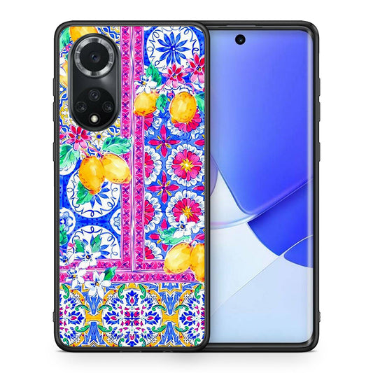 Θήκη Huawei Nova 9/Honor 50 Retro Spring από τη Smartfits με σχέδιο στο πίσω μέρος και μαύρο περίβλημα | Huawei Nova 9/Honor 50 Retro Spring case with colorful back and black bezels