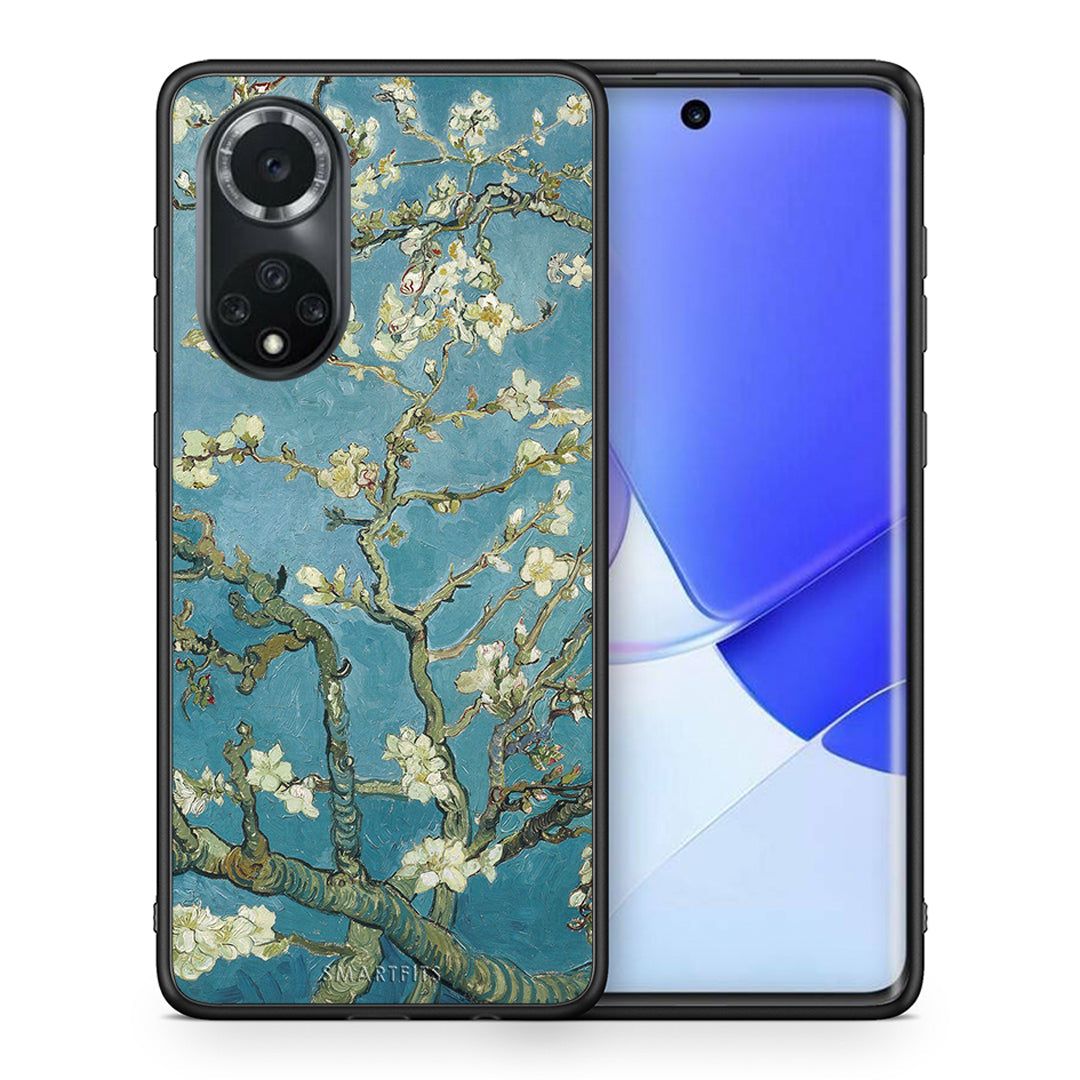 Θήκη Huawei Nova 9/Honor 50 White Blossoms από τη Smartfits με σχέδιο στο πίσω μέρος και μαύρο περίβλημα | Huawei Nova 9/Honor 50 White Blossoms case with colorful back and black bezels