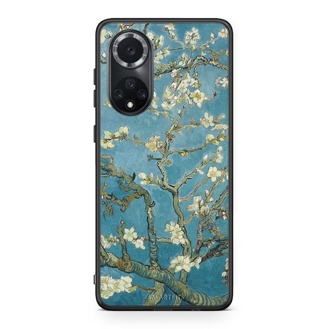 Huawei Nova 9/Honor 50 White Blossoms θήκη από τη Smartfits με σχέδιο στο πίσω μέρος και μαύρο περίβλημα | Smartphone case with colorful back and black bezels by Smartfits