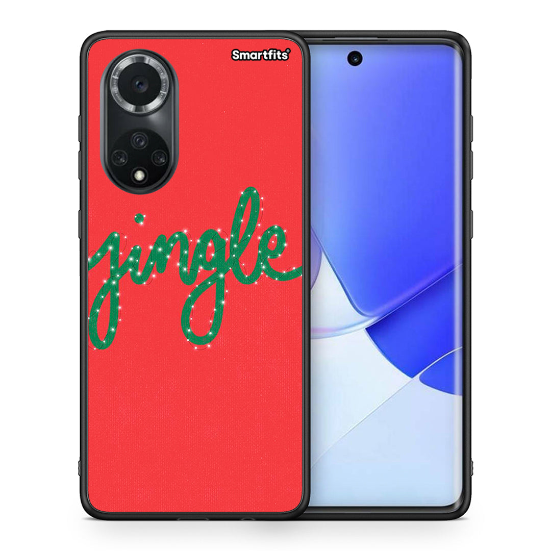 Θήκη Huawei Nova 9/Honor 50 Jingle Xmas από τη Smartfits με σχέδιο στο πίσω μέρος και μαύρο περίβλημα | Huawei Nova 9/Honor 50 Jingle Xmas case with colorful back and black bezels