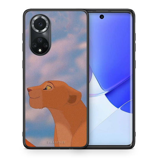 Θήκη Αγίου Βαλεντίνου Huawei Nova 9 / Honor 50 Lion Love 2 από τη Smartfits με σχέδιο στο πίσω μέρος και μαύρο περίβλημα | Huawei Nova 9 / Honor 50 Lion Love 2 case with colorful back and black bezels