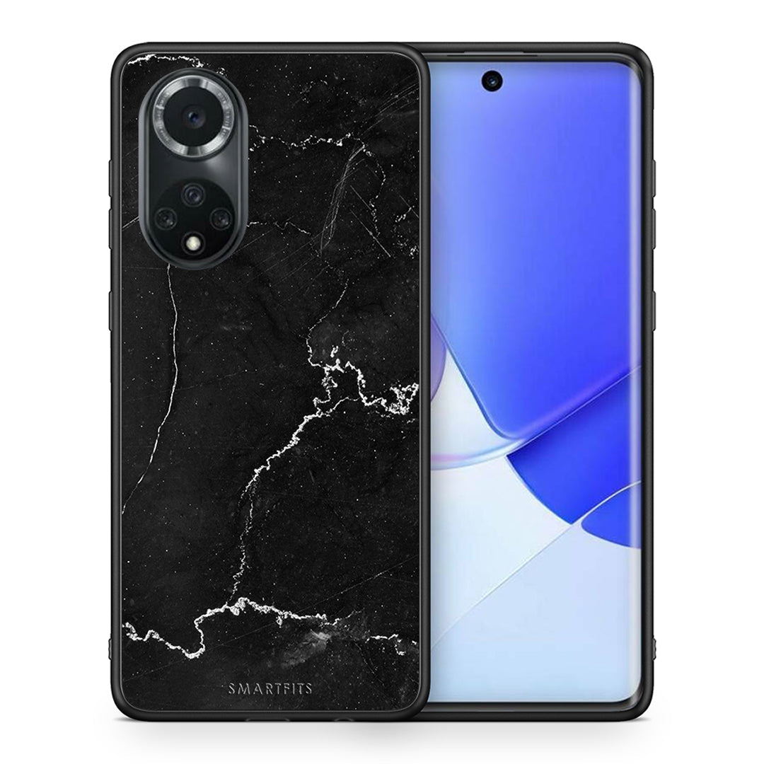 Θήκη Huawei Nova 9/Honor 50 Marble Black από τη Smartfits με σχέδιο στο πίσω μέρος και μαύρο περίβλημα | Huawei Nova 9/Honor 50 Marble Black case with colorful back and black bezels
