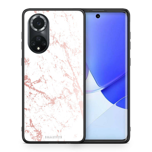 Θήκη Huawei Nova 9/Honor 50 Pink Splash Marble από τη Smartfits με σχέδιο στο πίσω μέρος και μαύρο περίβλημα | Huawei Nova 9/Honor 50 Pink Splash Marble case with colorful back and black bezels