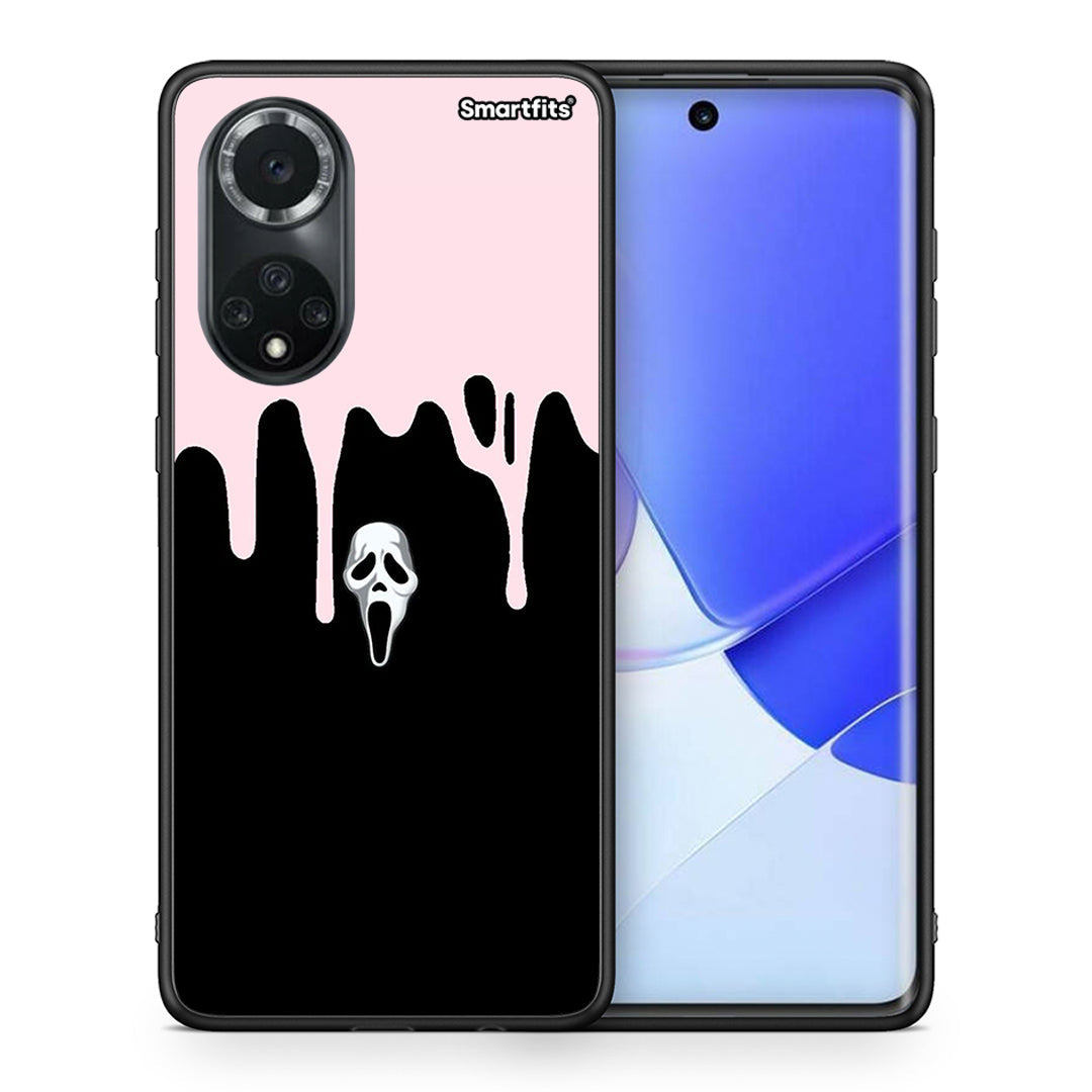 Θήκη Huawei Nova 9 / Honor 50 Melting Halloween Mask από τη Smartfits με σχέδιο στο πίσω μέρος και μαύρο περίβλημα | Huawei Nova 9 / Honor 50 Melting Halloween Mask case with colorful back and black bezels