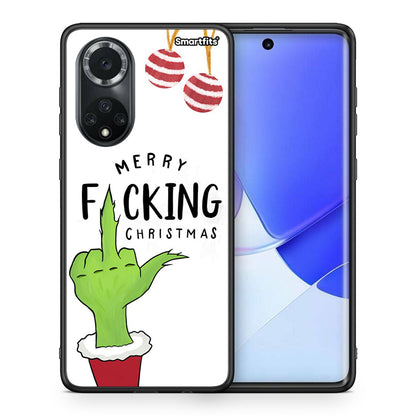 Θήκη Huawei Nova 9/Honor 50 Merry F Xmas από τη Smartfits με σχέδιο στο πίσω μέρος και μαύρο περίβλημα | Huawei Nova 9/Honor 50 Merry F Xmas case with colorful back and black bezels