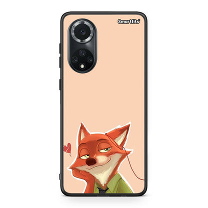 Huawei Nova 9/Honor 50 Nick Wilde And Judy Hopps Love 1 θήκη από τη Smartfits με σχέδιο στο πίσω μέρος και μαύρο περίβλημα | Smartphone case with colorful back and black bezels by Smartfits