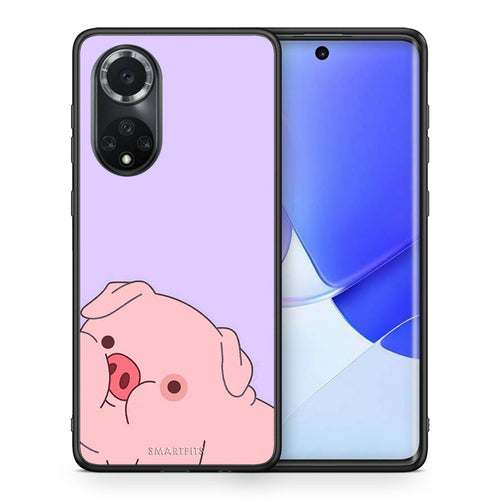 Θήκη Αγίου Βαλεντίνου Huawei Nova 9 / Honor 50 Pig Love 2 από τη Smartfits με σχέδιο στο πίσω μέρος και μαύρο περίβλημα | Huawei Nova 9 / Honor 50 Pig Love 2 case with colorful back and black bezels