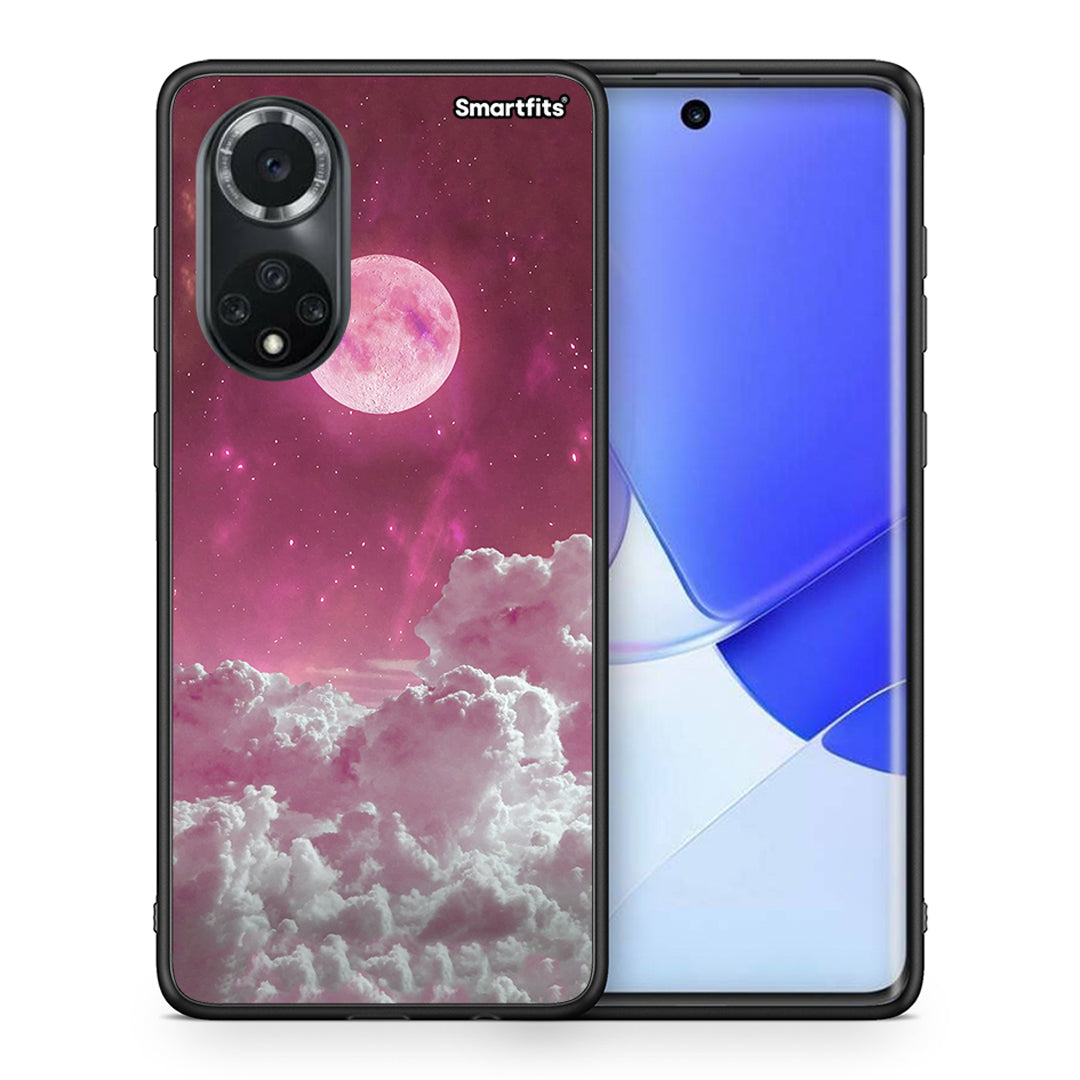 Θήκη Huawei Nova 9 / Honor 50 Pink Moon από τη Smartfits με σχέδιο στο πίσω μέρος και μαύρο περίβλημα | Huawei Nova 9 / Honor 50 Pink Moon case with colorful back and black bezels