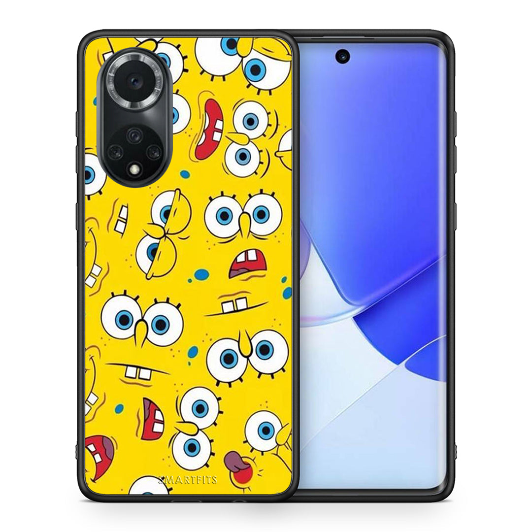 Θήκη Huawei Nova 9/Honor 50 Sponge PopArt από τη Smartfits με σχέδιο στο πίσω μέρος και μαύρο περίβλημα | Huawei Nova 9/Honor 50 Sponge PopArt case with colorful back and black bezels