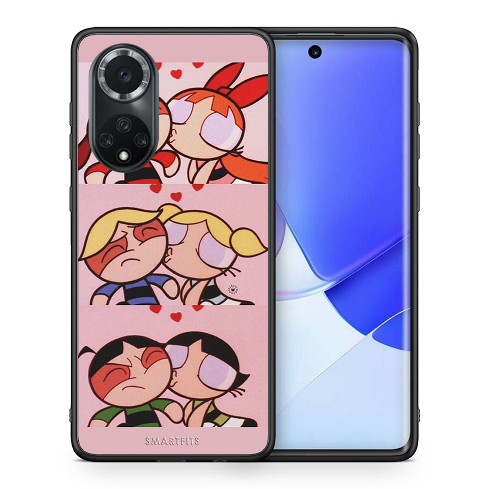 Θήκη Αγίου Βαλεντίνου Huawei Nova 9 / Honor 50 Puff Love από τη Smartfits με σχέδιο στο πίσω μέρος και μαύρο περίβλημα | Huawei Nova 9 / Honor 50 Puff Love case with colorful back and black bezels