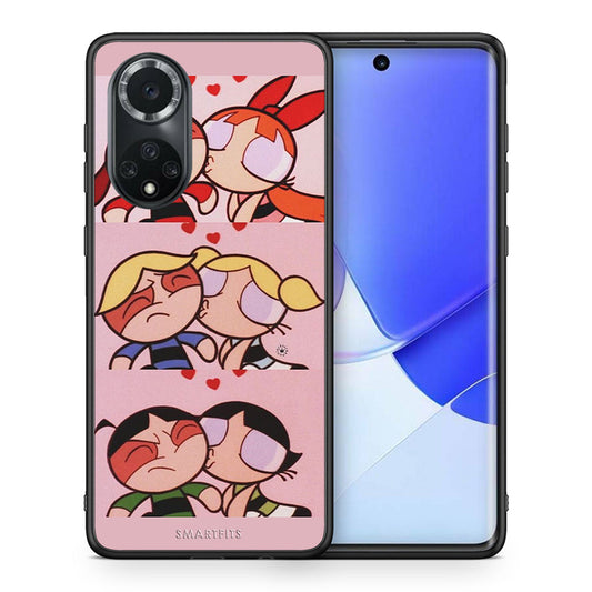 Θήκη Αγίου Βαλεντίνου Huawei Nova 9 / Honor 50 Puff Love από τη Smartfits με σχέδιο στο πίσω μέρος και μαύρο περίβλημα | Huawei Nova 9 / Honor 50 Puff Love case with colorful back and black bezels