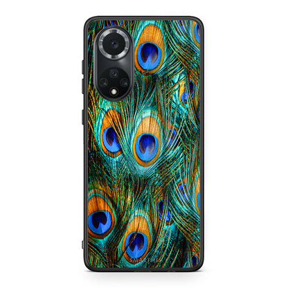 Huawei Nova 9/Honor 50 Real Peacock Feathers θήκη από τη Smartfits με σχέδιο στο πίσω μέρος και μαύρο περίβλημα | Smartphone case with colorful back and black bezels by Smartfits