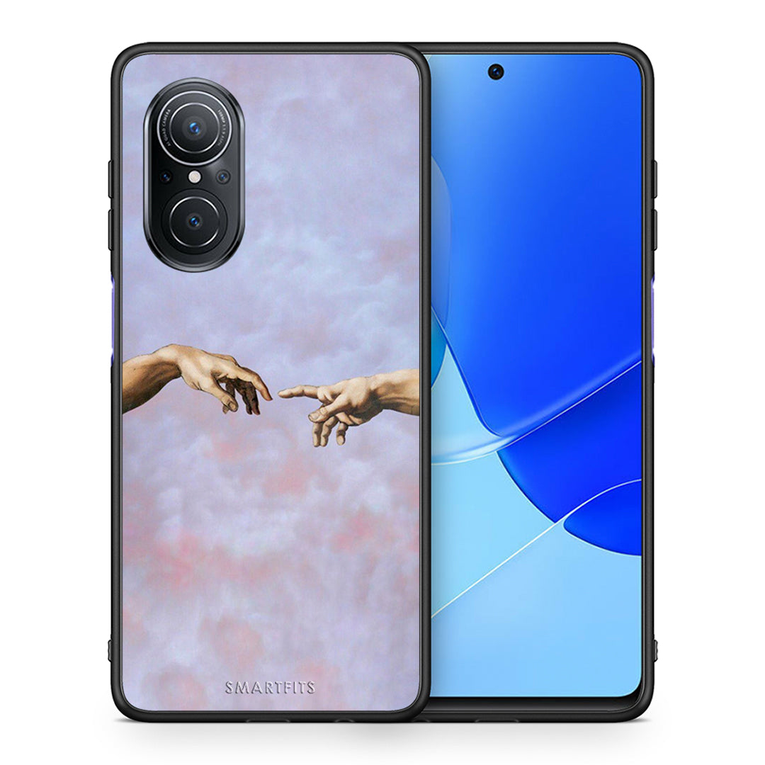 Θήκη Huawei Nova 9 SE Adam Hand από τη Smartfits με σχέδιο στο πίσω μέρος και μαύρο περίβλημα | Huawei Nova 9 SE Adam Hand case with colorful back and black bezels