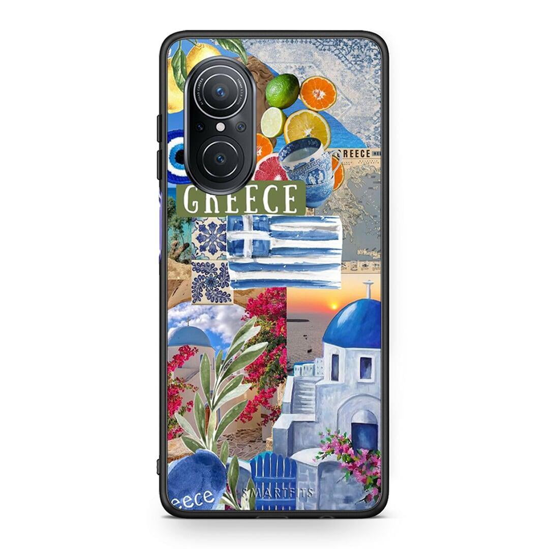 Huawei Nova 9 SE All Greek Θήκη από τη Smartfits με σχέδιο στο πίσω μέρος και μαύρο περίβλημα | Smartphone case with colorful back and black bezels by Smartfits