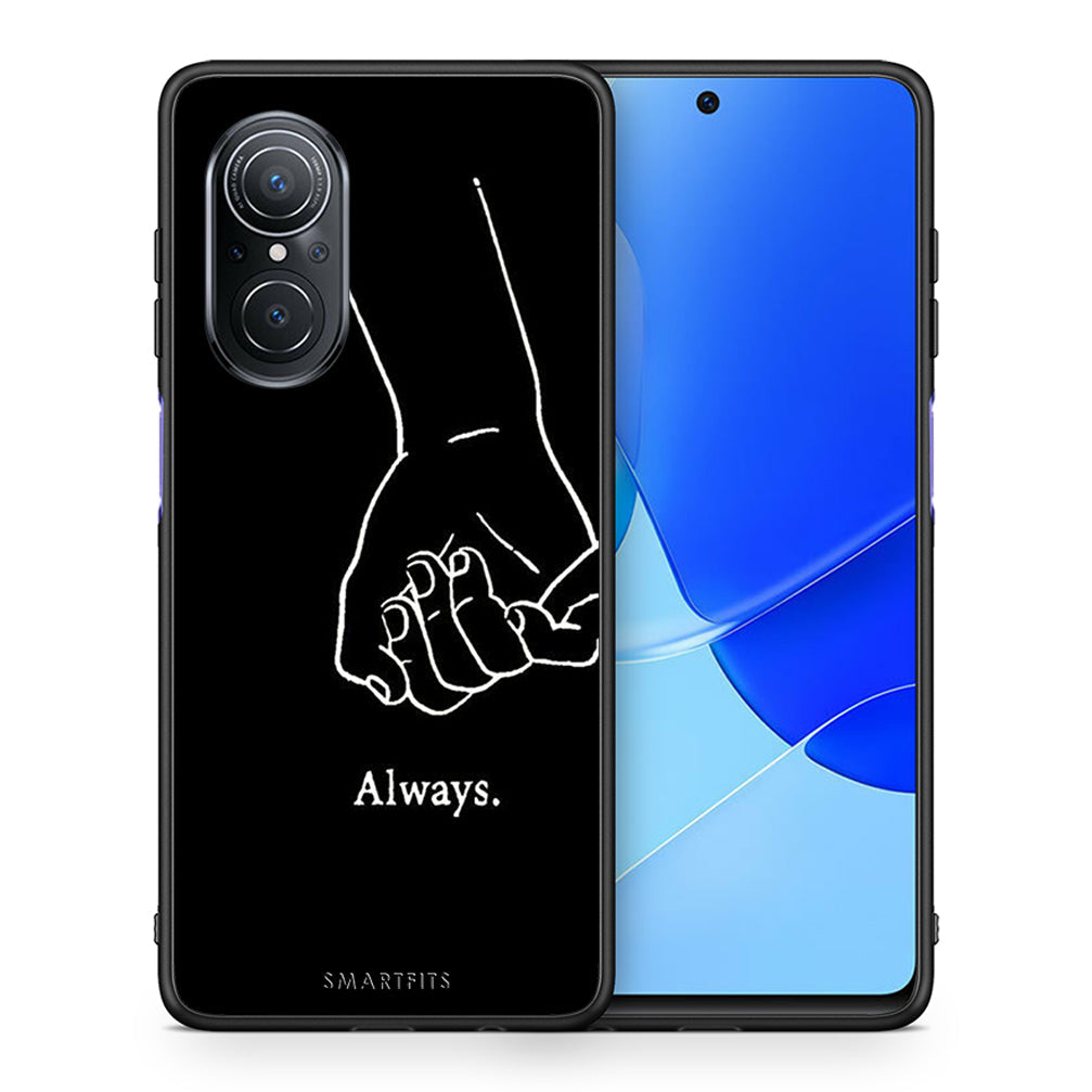 Θήκη Αγίου Βαλεντίνου Huawei Nova 9 SE Always & Forever 1 από τη Smartfits με σχέδιο στο πίσω μέρος και μαύρο περίβλημα | Huawei Nova 9 SE Always & Forever 1 case with colorful back and black bezels
