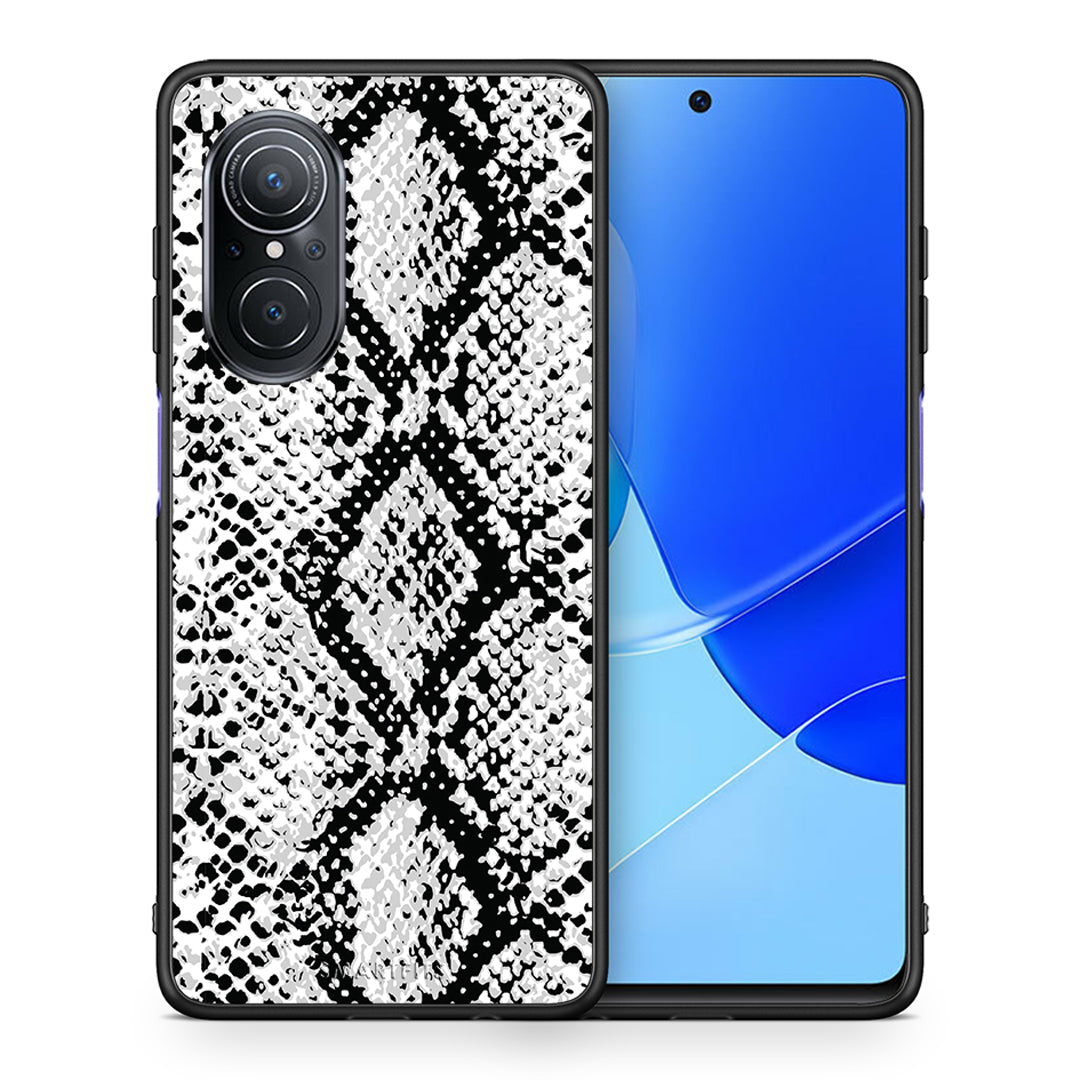 Θήκη Huawei Nova 9 SE White Snake Animal από τη Smartfits με σχέδιο στο πίσω μέρος και μαύρο περίβλημα | Huawei Nova 9 SE White Snake Animal case with colorful back and black bezels