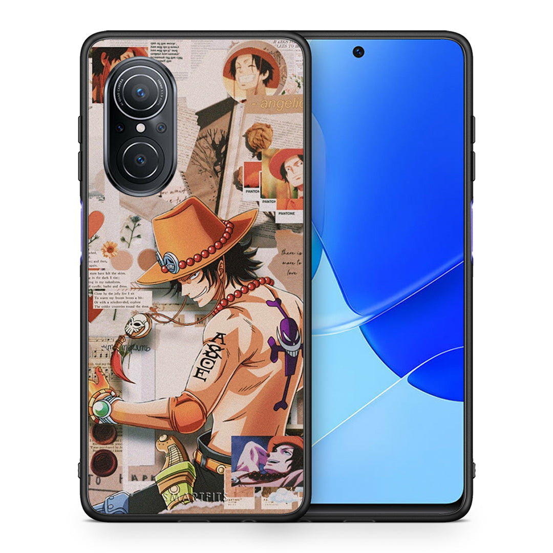 Θήκη Huawei Nova 9 SE Anime Collage από τη Smartfits με σχέδιο στο πίσω μέρος και μαύρο περίβλημα | Huawei Nova 9 SE Anime Collage case with colorful back and black bezels