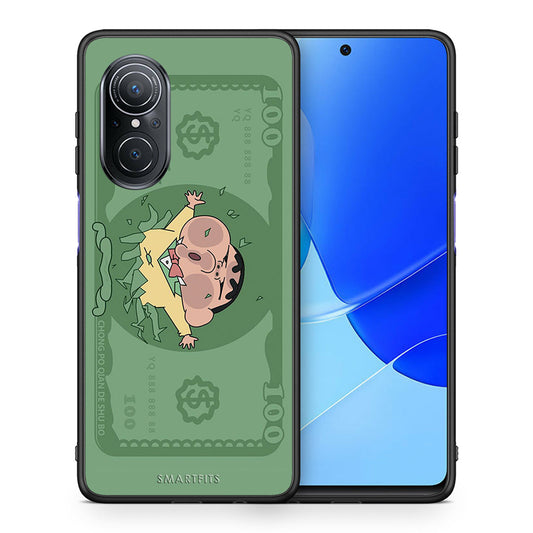 Θήκη Αγίου Βαλεντίνου Huawei Nova 9 SE Big Money από τη Smartfits με σχέδιο στο πίσω μέρος και μαύρο περίβλημα | Huawei Nova 9 SE Big Money case with colorful back and black bezels