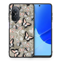 Thumbnail for Θήκη Huawei Nova 9 SE Butterflies Boho από τη Smartfits με σχέδιο στο πίσω μέρος και μαύρο περίβλημα | Huawei Nova 9 SE Butterflies Boho case with colorful back and black bezels