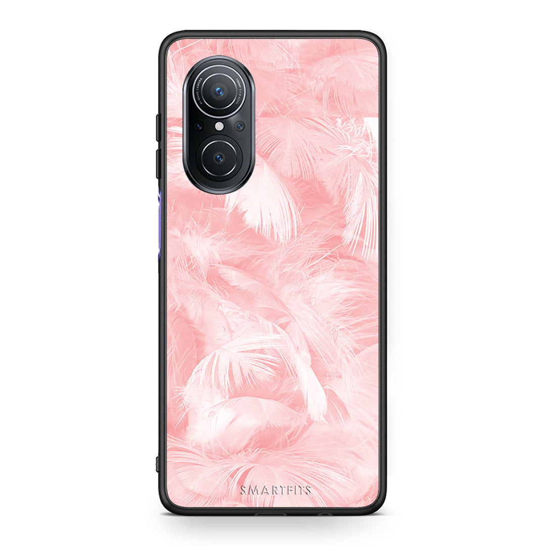 33 - Huawei Nova 9 SE Pink Feather Boho case, cover, bumper