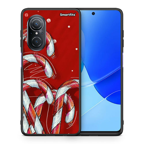 Θήκη Huawei Nova 9 SE Candy Cane από τη Smartfits με σχέδιο στο πίσω μέρος και μαύρο περίβλημα | Huawei Nova 9 SE Candy Cane case with colorful back and black bezels