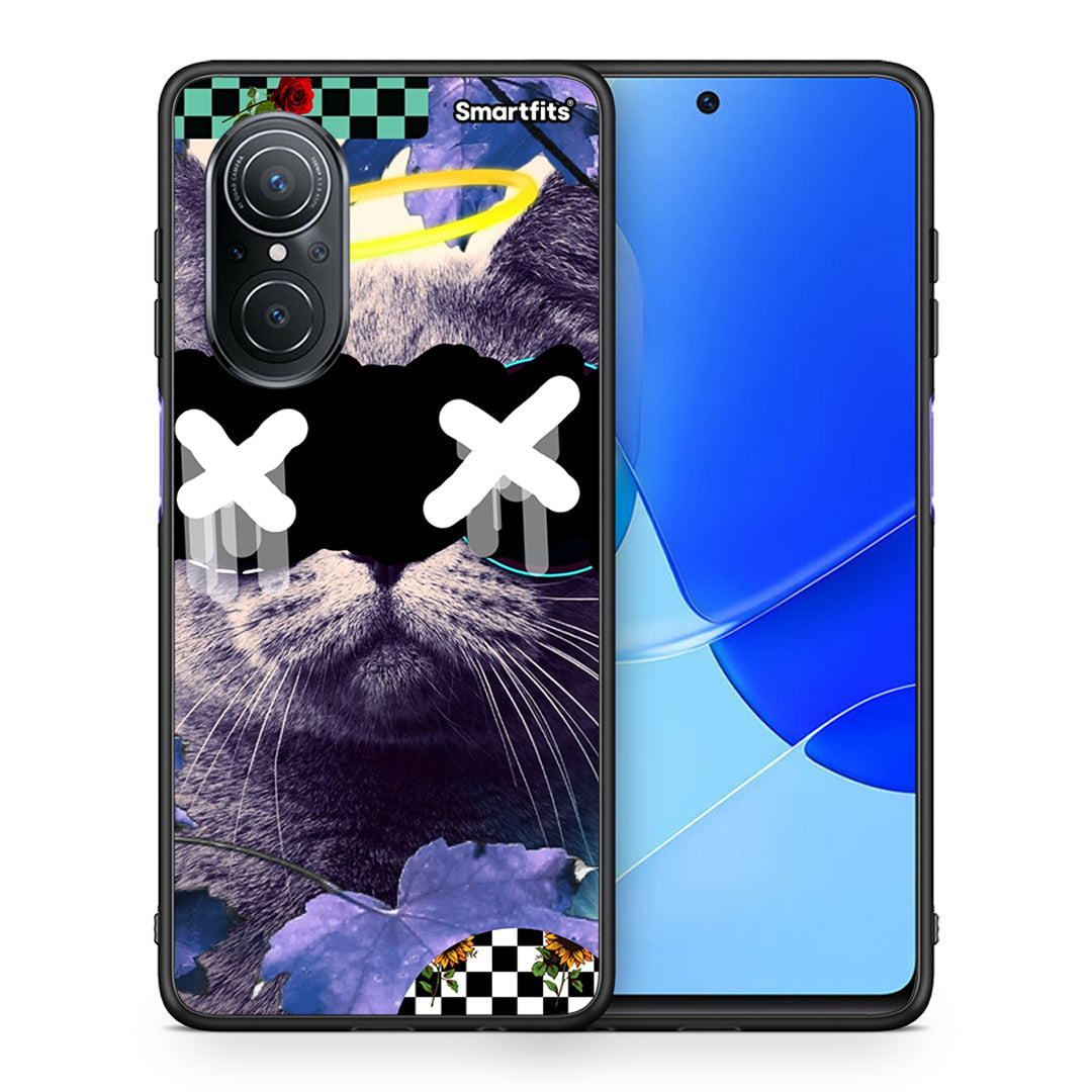 Θήκη Huawei Nova 9 SE Cat Collage από τη Smartfits με σχέδιο στο πίσω μέρος και μαύρο περίβλημα | Huawei Nova 9 SE Cat Collage case with colorful back and black bezels