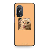 Thumbnail for Huawei Nova 9 SE Cat Tongue θήκη από τη Smartfits με σχέδιο στο πίσω μέρος και μαύρο περίβλημα | Smartphone case with colorful back and black bezels by Smartfits