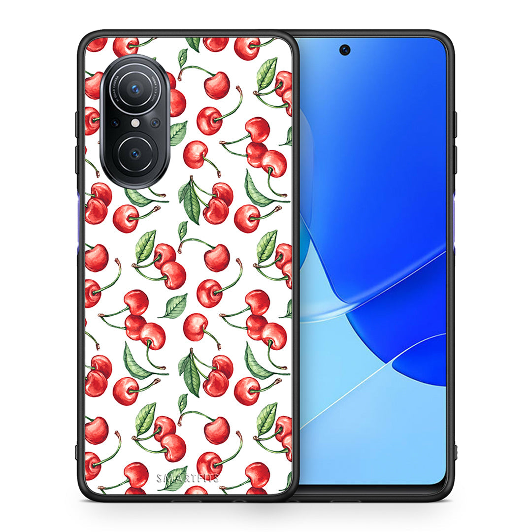 Θήκη Huawei Nova 9 SE Cherry Summer από τη Smartfits με σχέδιο στο πίσω μέρος και μαύρο περίβλημα | Huawei Nova 9 SE Cherry Summer case with colorful back and black bezels