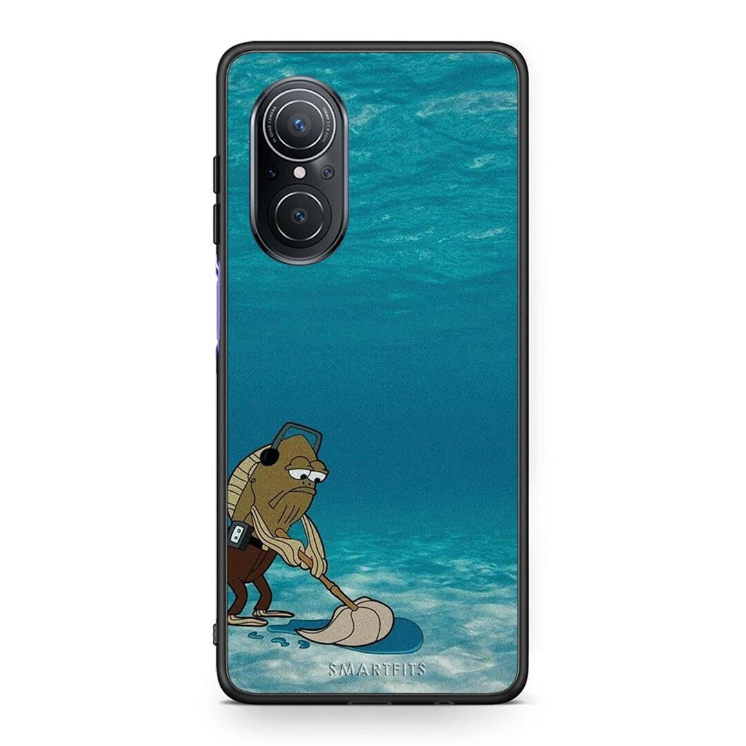 Huawei Nova 9 SE Clean The Ocean Θήκη από τη Smartfits με σχέδιο στο πίσω μέρος και μαύρο περίβλημα | Smartphone case with colorful back and black bezels by Smartfits