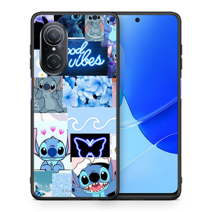 Θήκη Αγίου Βαλεντίνου Huawei Nova 9 SE Collage Good Vibes από τη Smartfits με σχέδιο στο πίσω μέρος και μαύρο περίβλημα | Huawei Nova 9 SE Collage Good Vibes case with colorful back and black bezels