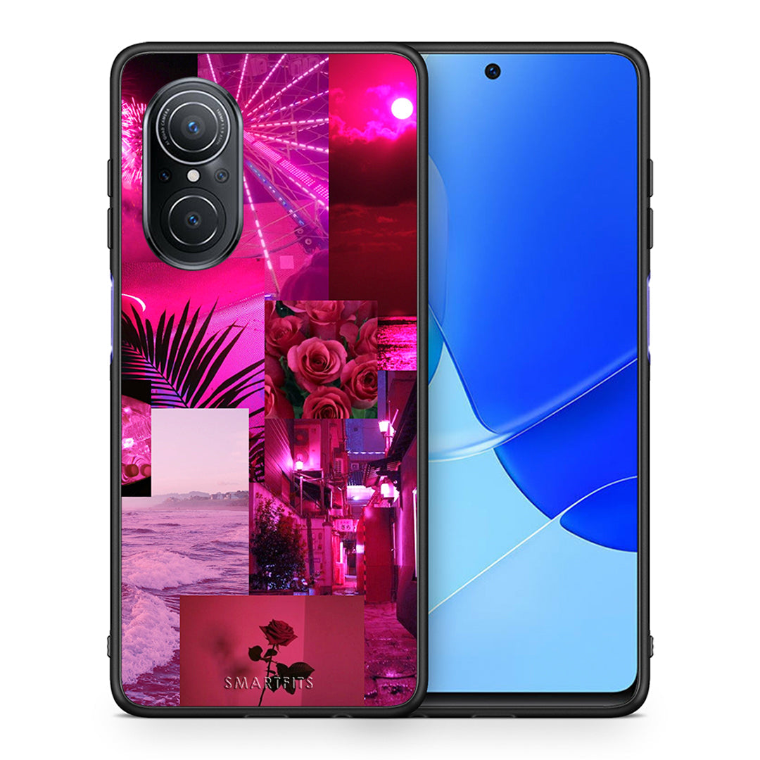 Θήκη Αγίου Βαλεντίνου Huawei Nova 9 SE Collage Red Roses από τη Smartfits με σχέδιο στο πίσω μέρος και μαύρο περίβλημα | Huawei Nova 9 SE Collage Red Roses case with colorful back and black bezels