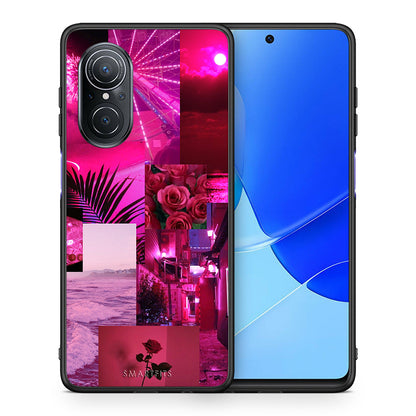 Θήκη Αγίου Βαλεντίνου Huawei Nova 9 SE Collage Red Roses από τη Smartfits με σχέδιο στο πίσω μέρος και μαύρο περίβλημα | Huawei Nova 9 SE Collage Red Roses case with colorful back and black bezels