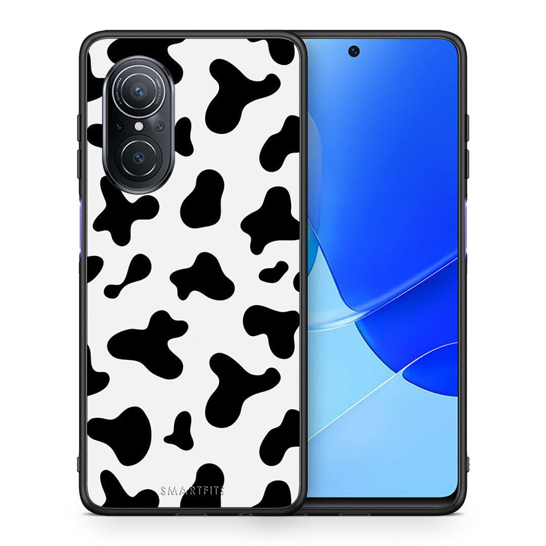Θήκη Huawei Nova 9 SE Cow Print από τη Smartfits με σχέδιο στο πίσω μέρος και μαύρο περίβλημα | Huawei Nova 9 SE Cow Print case with colorful back and black bezels