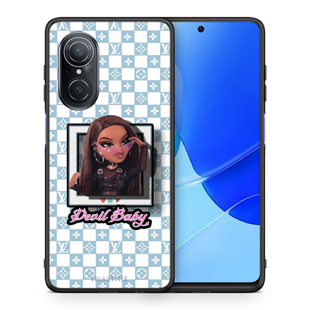 Θήκη Αγίου Βαλεντίνου Huawei Nova 9 SE Devil Baby από τη Smartfits με σχέδιο στο πίσω μέρος και μαύρο περίβλημα | Huawei Nova 9 SE Devil Baby case with colorful back and black bezels