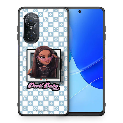 Θήκη Αγίου Βαλεντίνου Huawei Nova 9 SE Devil Baby από τη Smartfits με σχέδιο στο πίσω μέρος και μαύρο περίβλημα | Huawei Nova 9 SE Devil Baby case with colorful back and black bezels