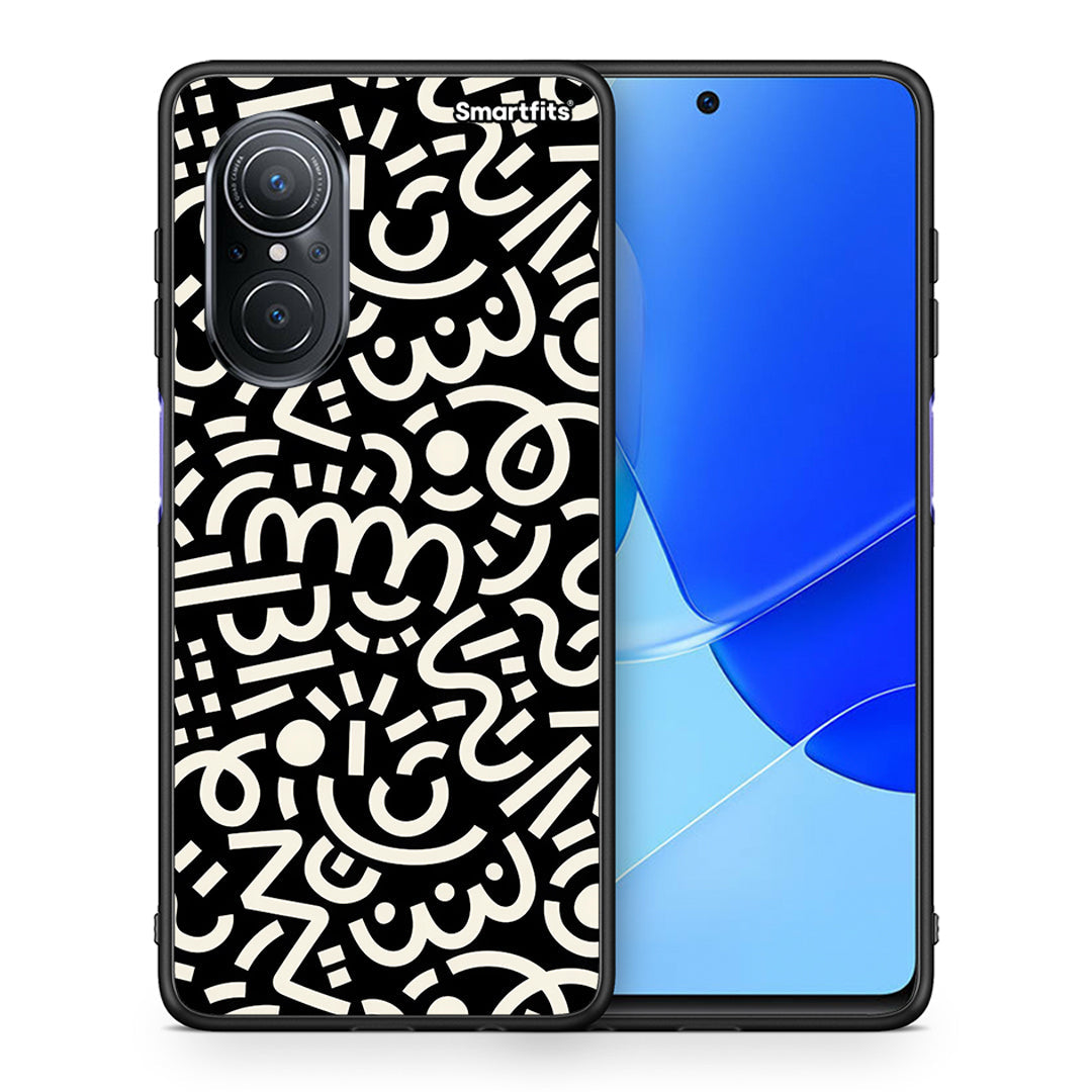 Θήκη Huawei Nova 9 SE Doodle Art από τη Smartfits με σχέδιο στο πίσω μέρος και μαύρο περίβλημα | Huawei Nova 9 SE Doodle Art case with colorful back and black bezels