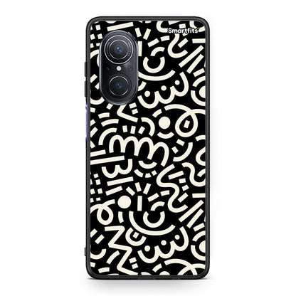Huawei Nova 9 SE Doodle Art Θήκη από τη Smartfits με σχέδιο στο πίσω μέρος και μαύρο περίβλημα | Smartphone case with colorful back and black bezels by Smartfits
