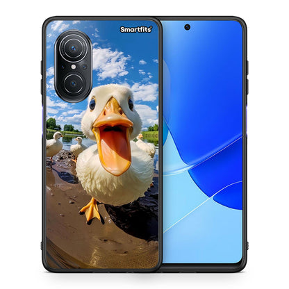 Θήκη Huawei Nova 9 SE Duck Face από τη Smartfits με σχέδιο στο πίσω μέρος και μαύρο περίβλημα | Huawei Nova 9 SE Duck Face case with colorful back and black bezels